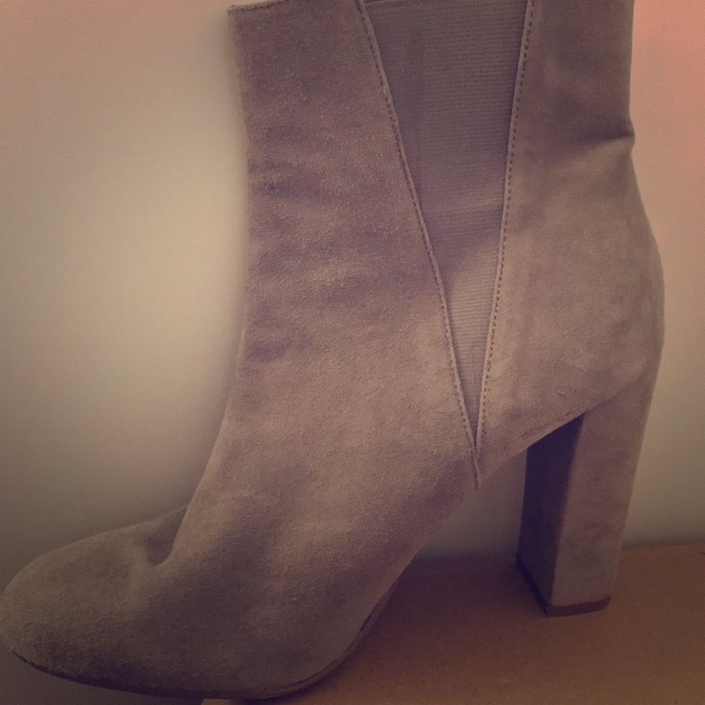 Suede Gray Booties